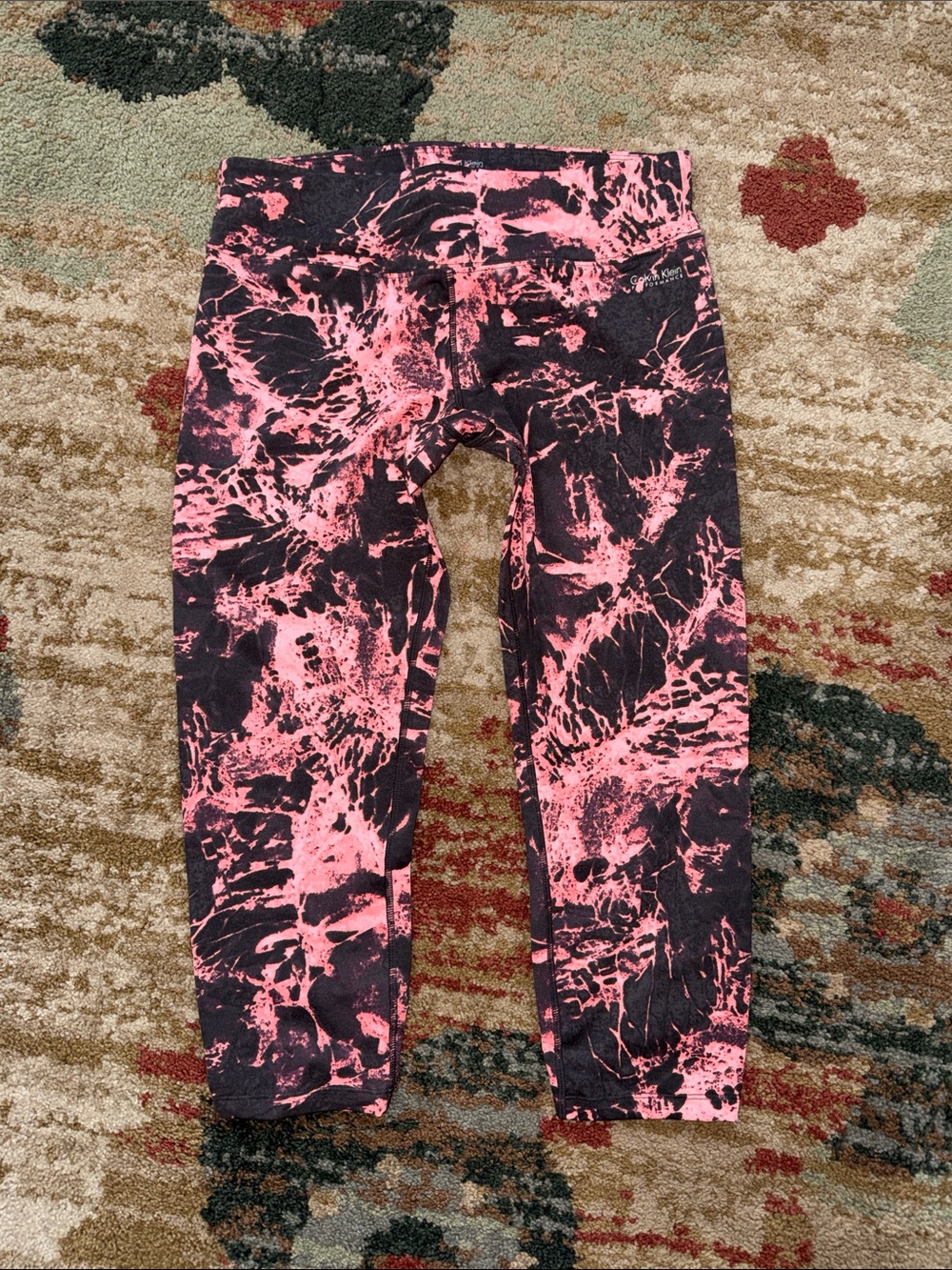Calvin Klein Pink and Black Tie-Dye Leggings